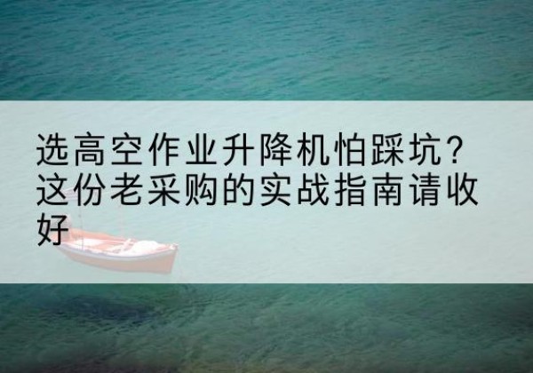 邓州高空作业升降机厂家推荐-选高空作业升降机怕踩坑？这份老采购的实战指南请收好